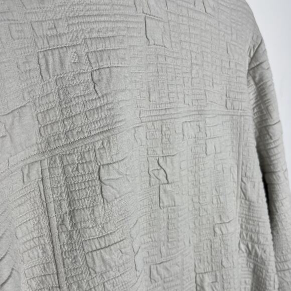 Habitat Jacket Womens XL Cream Textured Pucker  Collared Snap Buttons Pockets - Picture 8 of 13